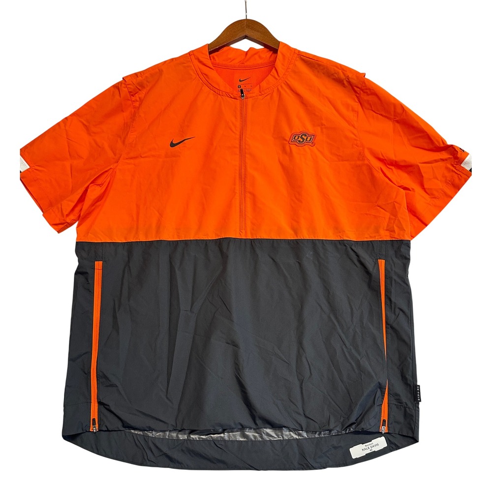 Nike Oklahoma State University OSU Cowboys Baseball Dugout Jacket XL Orange Gray